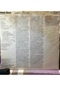 Resim Hanns Eisler - Lieder Mit Sonja Kehler Nova / Veb Deutsche Schallplatten Berlin - Ddr Lp 