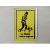 Resim DNZSM K. ATATÜRK STİCKER Sarı 9x6cm (2ADET FİYATI) ATATÜRK SİLÜETİ, KOCATEPE ATATÜRK ETİKETİ, ÇIKARTMASI 