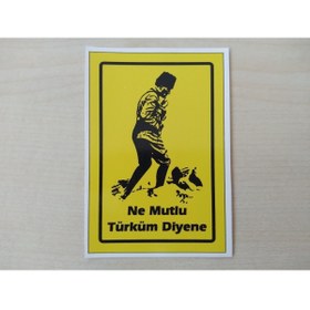 Resim DNZSM K. ATATÜRK STİCKER Sarı 9x6cm (2ADET FİYATI) ATATÜRK SİLÜETİ, KOCATEPE ATATÜRK ETİKETİ, ÇIKARTMASI 