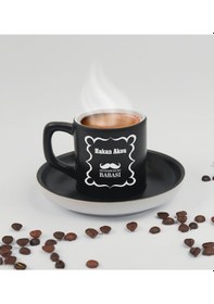 Resim Bk Gift Kişiye Özel İsimli Baba Temalı Siyah Türk Kahvesi Fincanı&metal Kalem&çakmak&kartlık Cüzdan Hediye Seti, Sevgiliye Hediye-4, Babaya Hediye, Ba 