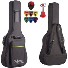Resim Midex Cs-109 Softcase Akustik Gitar Çantası Gigbag Kalın Siyah 