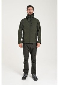 Resim Exuma 2311100 Erkek Haki Yağmur Rüzgar Geçirmez Softshell Mont 001 
