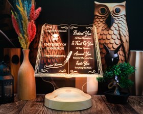 Resim Kişiye Özel Mezuniyet Hediyesi LED Kitap Lamba (ingilizce yazılı versiyonu) / Personalized Graduation Gift Book Lamp 