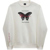 Resim Vans Born In Anaheım Loose Crew Erkek Beyaz Sweatshirt & Hoodie 