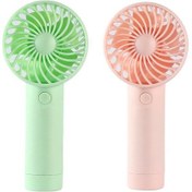 Resim Mini El Tipi Pil İle Çalışan Li-ion Pilli Vantilatör, Vantilatör 1 Yeşil 1 Pembe 