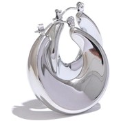 Resim Yhpup Minimalist Paslanmaz Çelik Boş Hoop Küpe - Su Geçirmez 2024 Modelaltın-renk10000mah Altın-renk 