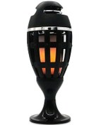 Resim Siyah Tabanlı Alev Işıklı Bluetooth Hoparlör - Portatif, Kaliteli Bass, Elden Özgür Konuşma, Ev/outdoor/parti Kullanıma Uygun 