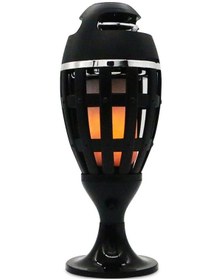 Resim Siyah Tabanlı Alev Işıklı Bluetooth Hoparlör - Portatif, Kaliteli Bass, Elden Özgür Konuşma, Ev/outdoor/parti Kullanıma Uygun 