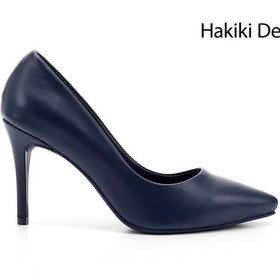 Resim Gönderi(R) Gönderi R Lacivert Platinum Sivri Burun İnce Topuklu Hakiki Deri Stiletto Lacivert 