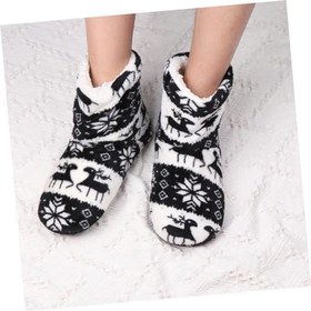 Resim ABOOFAN 1 Çift Ayak Isıtıcıları Kış Sıcak Açık Kapalı Ayakkabı Yetişkinler Terlik Mercan Polar Sıcak Bootie Kabarık Peluş Kapalı Açık Kışlık Terlik Erkekler Ve Kadınlar Eğlence 