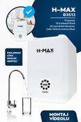 Resim H-MAX HMAXB3512 8 L Çelik Tanklı 15 Aşama Multi Mineralli 80 GPD Su Arıtma Cihazı 