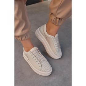 Resim Nilufarr Russi Bej Deri Kadın Sneaker 