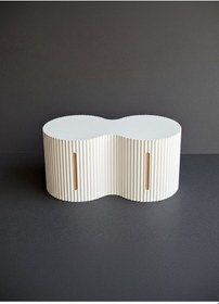 Resim Dekoratif Tuvalet Kağıdı Kutusu 2 Li Rulo Kapasiteli Organizer -14x26x12 Cm Beyaz 