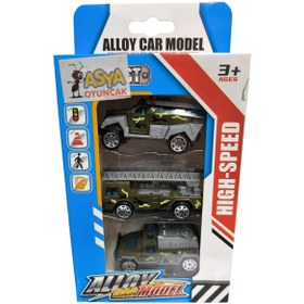 Resim Asya Oyuncak 3lü Metal Askeri Araçlar 600-4-Yeşil 