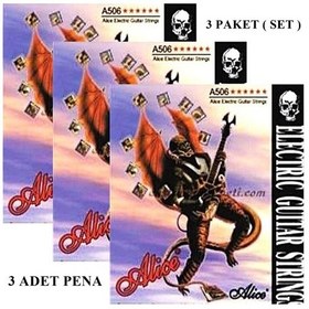 Resim Alice A506 0,08 Elektro Gitar Teli 3 Set 