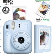 Resim Instax Mini 12 Mavi Fotoğraf Makinesi-10'lu Film ve Mini Albüm Seti 