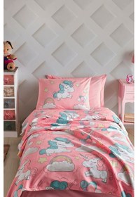 Resim Enlora Home Pike Seti Baskılı Tek Kişilik Unicornio Pembe 