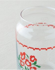 Resim English Home Bright Parade Cam Kavanoz 880 Ml Kırmızı - Beyaz Kırmızı - Beyaz 