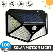 Resim 100 LED Güneş Hareket Işığı - 4 Taraflı Dış Duvar Işığı Güneş Paneli ile, Hareket Sensörü ile Garaj, Bahçe, Teras ve Avlu için, Güneş Dış Işıkları, Bahçe Aydınlatması, Modern Aydınlatma, Dayanıklı Aydınlatma 