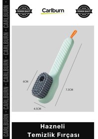 Resim Özel Üretim Ergonomik Tutma Saplı Beyaz Süet Nubuk Bot Ayakkabı Temizleyici Hazneli Temizlik Fırçası 