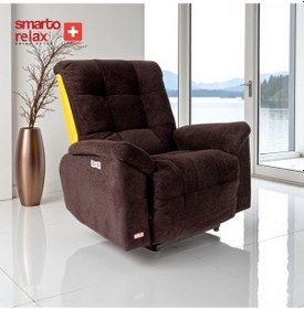 Resim Smarto Relax Tv Koltuğu Zürih Elektrikli Sırt Dayanağı Kontrol Panelli Ergonomik Kadife Polyester Kahverengi Dekoratif Baba Koltuğu Kahverengi 