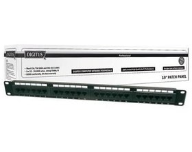Resim DN-91524U Digitus 19 Inch 24 Port Cat-5E UTP Patch Panel, 50 µ (Mikron), Altın Kontak, Zırhsız 