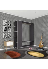 Resim Kenzlife giysi dolabı abdullah 180*150*45 gri gardırop 