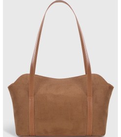 Resim Süet Taba Kapaklı Bowling Omuz Çantası 270 Süet Taba 