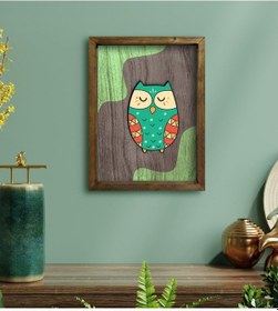 Resim Bk Home Baykuş Tasarımlı Doğal Masif Ahşap Çerçeveli Tablo-3 (551089768) 