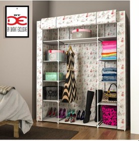 Resim Bydamat Bez Dolap Çift Yandan Raflı İstanbul Beyaz 