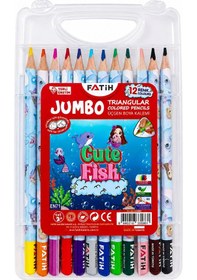 Resim Fatih Cutie Fısh Jumbo Üçgen Kuru Boya 12 Renk Çok Renkli 