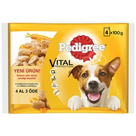 Resim Pedigree Pouch Köpek Maması 4'lü Paket 