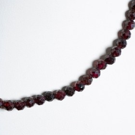 Resim Lal Garnet Fasetli Doğal Taş Kolye - 45 cm 