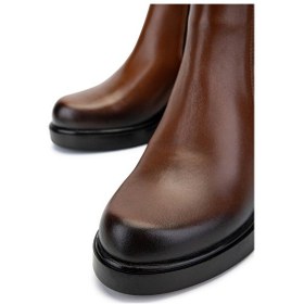 Resim Tamer Tanca Kadın Hakiki Deri Taba Deri Casual Bot 322 2452402 Bn Bot Sk24-25 Taba Dr Taba Deri 