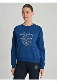 Resim Fenerium Kadın Trıbun Metalik Baskılı Sweat Mavı 