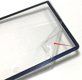 Resim 3DS XL/Yeni 3DS XL LLConsole için Yapışkanlı Cam Üst Ekran Çerçevesi Lens Kapağı LCD Ekran Koruyucu (Siyah) 