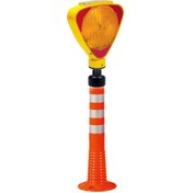 Resim Hayat Trafik Solar Üçgen Flaşörlü Delinatör Seti (Sarı Flaşör) 