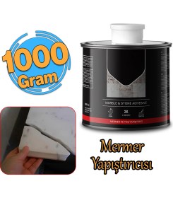 Resim Badem10 Granit Mermer Taş Fayans Çini Mozaik Beton Ahşap Yapıştırıcısı Polyester Sentetik Reçine 1000 Gram 