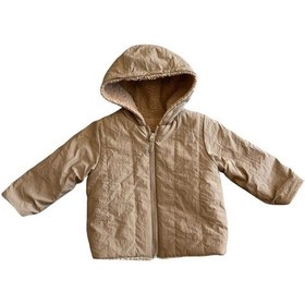 Resim Kız / Erkek Bebek Peluş Fermuarlı Kapüşonlu Mont-11357-camel Camel 