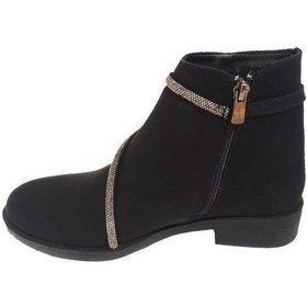 Resim Sdf 156-24 Deri Fashion Fermuarlı Termo Kadın Bot Siyah 