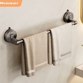 Resim 1 Musurjoy Modern Chrome Güçlü Emiş Kupaları ile Duvara Monte Havlu Rafı, Alan-Alüminyum İzle ve ABS Taban, Güç Gerektirmez - Banyo, Sevgililer Günü ve Paskalya Hediyeleri için İdeal, Banyo Düzenleyici | Şık Duvar Montajı | Dayanıklı İnşaat, Banyo için Havlu Rafı 