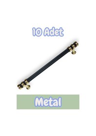 Resim Çizgili Nesli Alüminyum Metal Lüks Modern Mobilya Çekmece Mutfak Dolabı Kulpu Siyah-altın 96mm 10 Adet Siyah - Altın 
