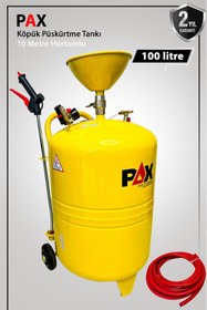 Resim PAX 100 Litre Köpük Tankı Köpük Püskürtme 10 Metre Hortum Tabancalı 