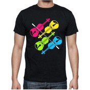 Resim Herşey Nota Renkli Keman Unisex Tshirt 001 