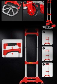 Resim STAXX POWER Ft80eb 80kg Kapasiteli Teleskopik, Katlanır El Arabası Koli Yük Paket Taşıma El Arabası 80kg 