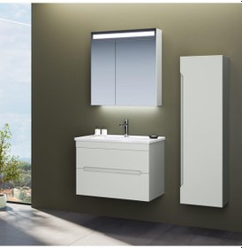 Resim Orka Varna 80 Cm Mdf Mat Kaşmir Banyo Dolabı Takımı Ve Boy Dolabı Çok Renkli 