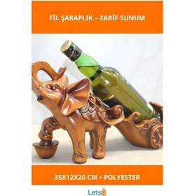 Resim Polyester Fil Figürü Şaraplık 35x12x20 Cm Dekoratif Aksesuar 1 Adet 