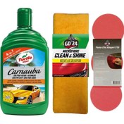 Resim Turtle Wax Carnauba Sıvı Cila Boya Koruyucu 500ML + Yüzey Parlatma Cila Havlusu 50X70 + Cila Süngeri 