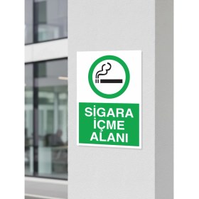 Resim Dijidepo Sigara Içme Alanı Uyarı Etiketi 