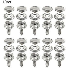 Resim 10 Takım Paslanmaz Çelik Kılavuz Çıtçıt Takımı Çadır Deniz Yat Tekne Tuval Örtü Aletler Prizler Düğmeler. 